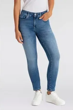 HUGO BOSS ORANGE Skinny-fit-Jeans Jackie Mid Rise Mid Waist, mittlere Leibhöhe Premium Denim Jeans blau 26