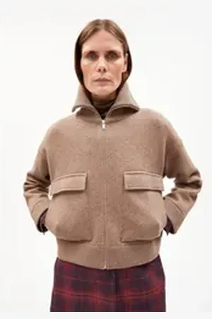 Armedangels Blouson JOANIAAS Damen Jacke aus Bio-Baumwoll Mix (1-St) Oversized Fit beige XL/44