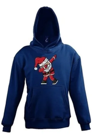 Youth Designz Kapuzenpullover Dabbing Santa Kinder Unisex Hoodie Pullover mit trendigem Frontprint blau 118-128 (8 Jahre)