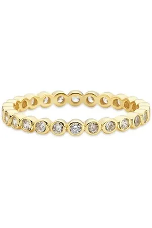Bruno Banani Fingerring Schmuck Geschenk Silber 925 Damenring Memoire Regenbogen, mit Zirkonia (synth) gelb|goldfarben 53