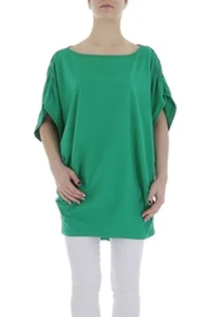 Ital-Design Tunikashirt Damen Freizeit (85987268) Stretch Top & Shirt in Grün grün S/M