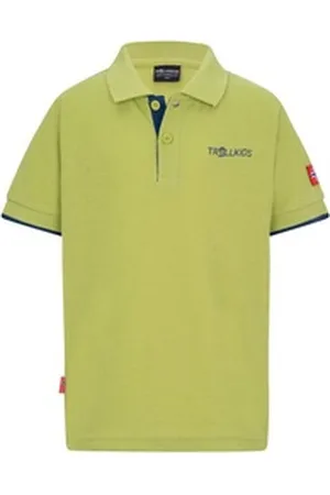 TROLLKIDS Poloshirt Bergen XT blau|grün 164