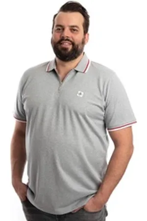 ROADSIGN Poloshirt Darwin (1-tlg) mit geripptem Kragen und Logo - Aufnäher - Plus Size grau 3XL