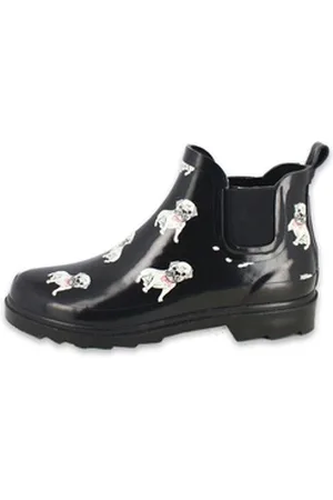 Beck Damen Chelsea Gummistiefel Möpse Gummistiefel wasserdicht und bequem schwarz 40 EU