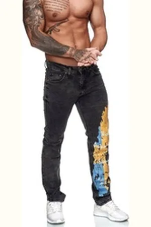 OneRedox Straight-Jeans JK3000 (Jeanshose Designerjeans Bootcut, 1-tlg) Fitness Freizeit Casual schwarz 33