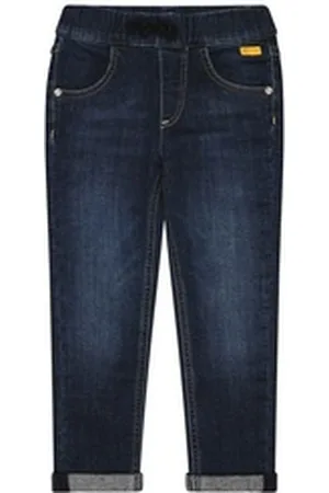Steiff Regular-fit-Jeans Jeanshose Denim, Softbund, verstellbarer Bund blau 110