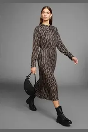 Daniel Hechter Midikleid mit modischem Allover-Print schwarz 38