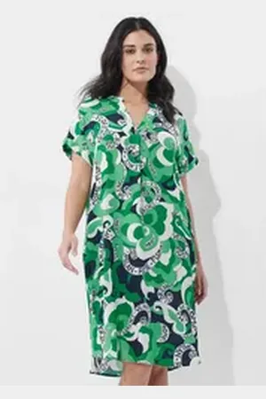 ALBA MODA Druckkleid Kleid grün 40