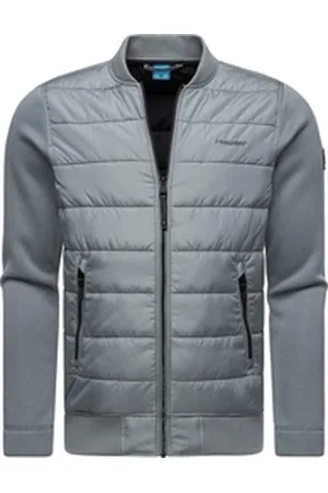 Ragwear Steppjacke Hallmar Coole Herren Übergangsjacke mit weichen Ripp-Ärmeln grau M (50)