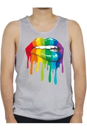 Shirtracer Tanktop Lippen LGBT & LGBTQ LGBT Kleidung grau L