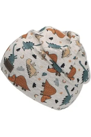 Sterntaler ® Beanie Slouch-Beanie (1-St) Beanie Kinder Jungen - Beanie Kinder Baumwolle, Slouch-Beanie bedruckt mit Dinos in Silber - Beanie Mütze Kinder, Coole Beanie Mütze Kinder aus bedrucktem Jersey, UV-Schutz 50+ Slouch Beanie Kinder UV Schutz 50