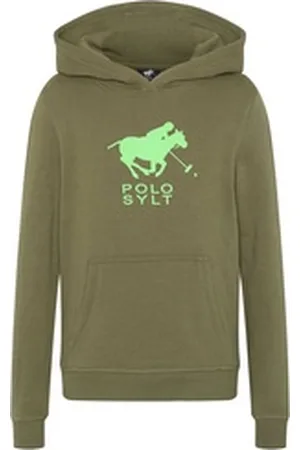 Polo Sylt Kapuzensweatshirt mit Logo-Symbol grau den halben Hintern bedeckend | 134/140