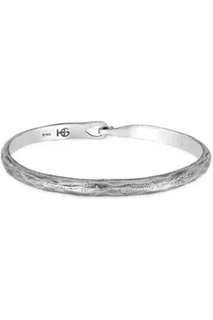 Haze & Glory Armreif Herren Armreif Hook Big gehämmert 925 Silber silberfarben