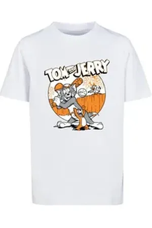 Absolute Cult T-Shirt Herren Kids Tom and Jerry - Baseball Basic T-Shirt (1-tlg) weiß 158/164