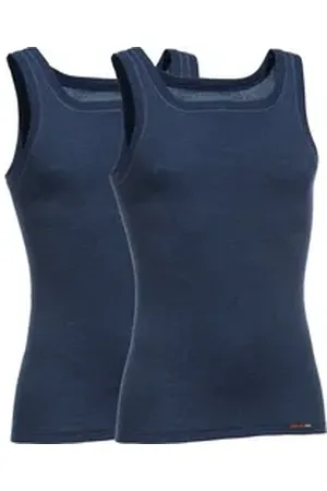 CON-TA Conta Unterhemd Herren-Thermo-Unterhemd 2er-Pack Streifen blau 6