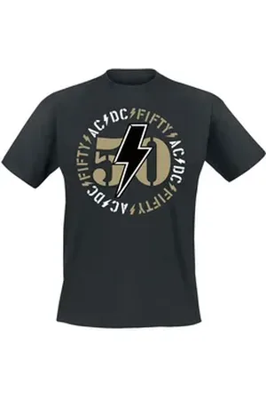 AC/DC Print-Shirt Fifty Bold Emblem Männer T-Shirt schwarz Neu l