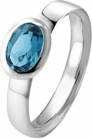 Acalee Goldring Weißgold 333 / 8K Topas London Blau blau 52