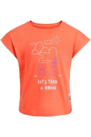 Jack Wolfskin T-Shirt TAKE A BREAK T G für Mädchen mit einem süßen Aufdruck orange 140