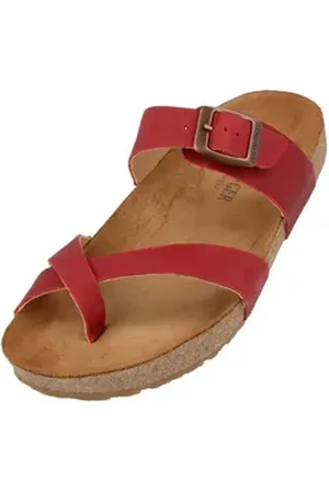 Haflinger Bio Juno Sommer Sandale Hausschuh Unisex Hausschuh rot 45 EU