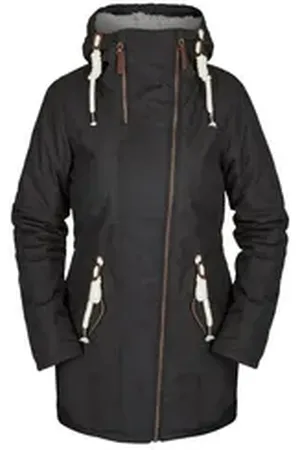 Brave Soul Wintermantel Daisy für Damen, wind- und wasserabweisend schwarz XS