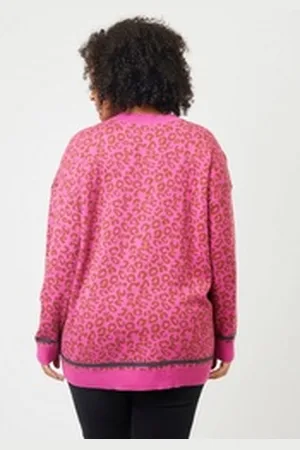 ADIA Cardigan mit Animal-Print rosa XS (38/40)