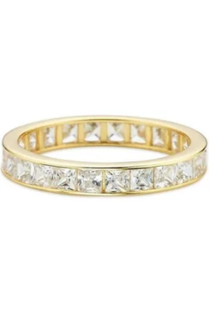 Bruno Banani Fingerring Schmuck Geschenk Silber 925 Damenring Memoire, mit Zirkonia (synth) gelb|goldfarben 59