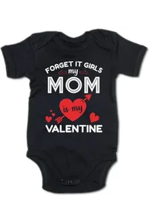 G-graphics Kurzarmbody Forget it girls, my Mom is my Valentine Baby Body mit Spruch / Motiv / Aufdruck • zum Valentinstag schwarz 3-6 Monate