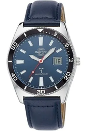 Master Time Quarzuhr Herrenuhr Super Power MTGA-10855-31L, Funk, Blau, Lederarmband