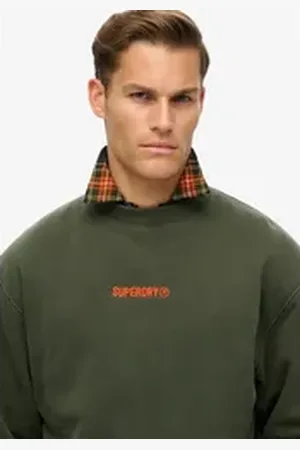 Superdry Sweatshirt MICRO LOGO GRAPHIC LOOSE CREW grün XXL