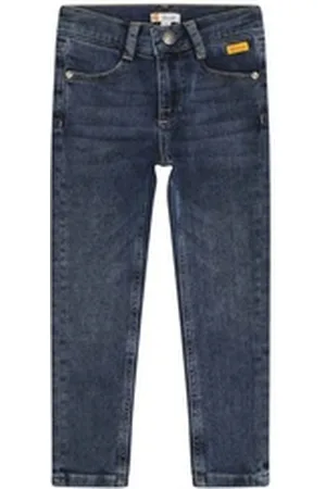 Steiff Regular-fit-Jeans Jeanshose Denim, verstellbarer Bund blau 110