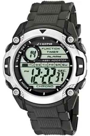 Calypso Digitaluhr Herrenuhr K5577/1 – schwarzes Kunststoffband, 47,2 mm Gehäuse, K5577/1, Stoppfunktion, Alarm und Hintergrundbeleuchtung