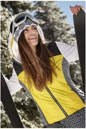 Almgwand Outdoorjacke Steppjacke Damen - RIFFLERKOGEL - gelb/weiß/schwarz gelb|schwarz 36