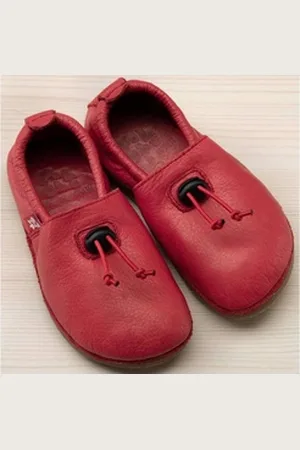 POLOLO Kinderschuhe, Unisex Hausschuh mit Kordel, Barfußschuh rot 33 EU