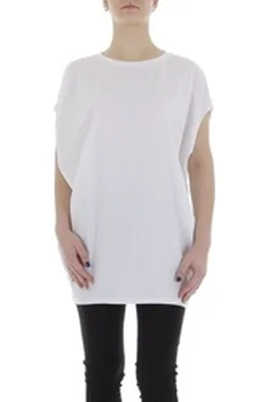 Ital-Design Tunikashirt Damen Freizeit (85987275) Stretch Top & Shirt in Weiß weiß L/XL