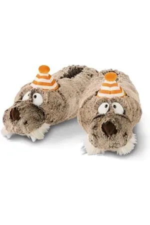 NICI Walross Walbo Wabbel Plüsch Hausschuhe beige|orange