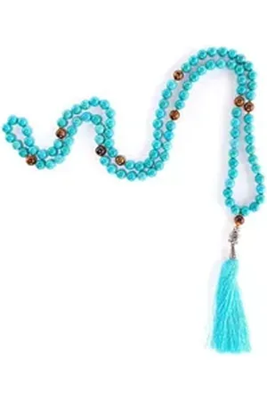 BODHI Perlenarmband Mala mit Türkis und Tigerauge, 108 Perlen