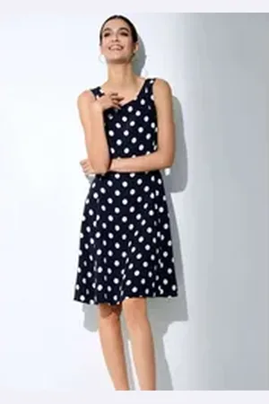 ALBA MODA Druckkleid Kleid mit Punkt Dessin schwarz 38