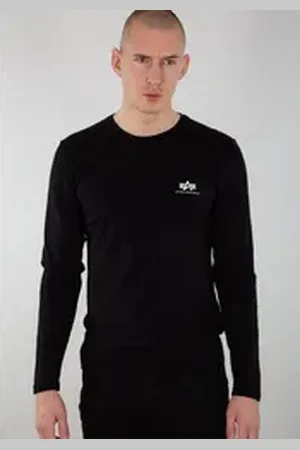 Alpha Industries Longsleeve Men - Longsleeves Back Print Heavy LS schwarz 3 XL