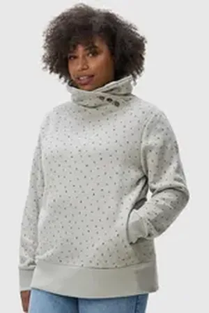 Ragwear Schalkragenpullover Angell Plus Nachhaltiger Damen Sweater mit Kaminkragen beige|braun 48