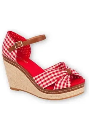 KRÜGER Krüger Madl Keilsandaletten - KARO - rot Pumps rot