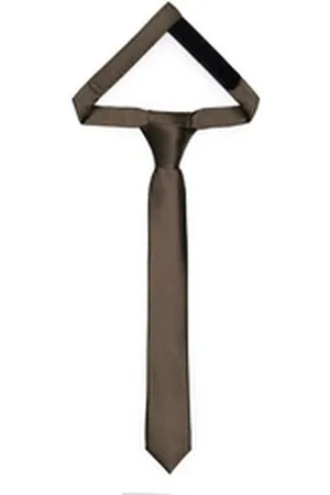 Ladeheid Krawatte Kinder für Jungen - Eleganter glänzender Look TKS 31cm x 4cm (1-St) braun