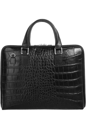 Cluty Aktentasche, echt Leder, Made in Italy schwarz