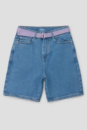 QS by s.Oliver Bermudas Bermuda Jeans / Loose Fit / Super High Rise / Semi Wide Leg Waschung blau 164/REG