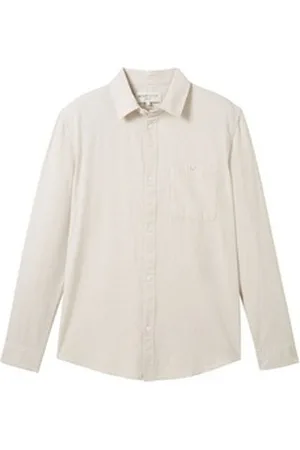 TOM TAILOR Denim Langarmhemd beige|braun S
