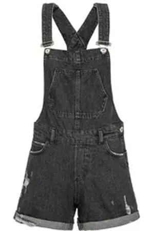 Redbridge Jeansshorts Red Bridge Damen Kurze Shorts Hot-Pants Latzhose Salopet Destroyed Effekte schwarz W25