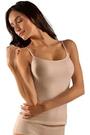 Nina Von C. Achseltop Damen Spaghettitop Pure (Stück, 1-St) - beige 40