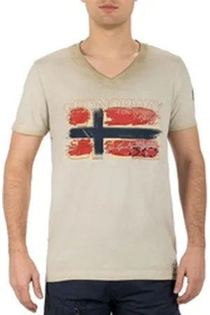 Geographical Norway T-Shirt Casual Kurzarm Shirt bajoasis Men Beige XXL im Used Look beige|braun XXL