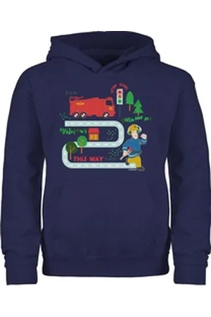 Shirtracer Hoodie This way Jupiter Feuerwehrmann Sam Jungen blau 128 (7/8 Jahre)