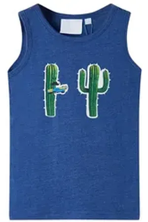 vidaXL Tanktop Kinder-Tanktop Dunkelblau Melange 128 blau 128 (7-8 J)