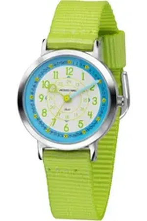 JACQUES FAREL Quarzuhr Happy Learning, Lernuhr, KOP 05, Armbanduhr, Kinderuhr, ideal auch als Geschenk grün
